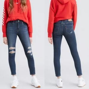 LEVI'S 721 High-rise Distressed Ankle Skinny 28